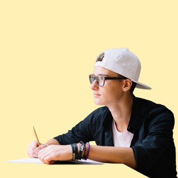Boy writing